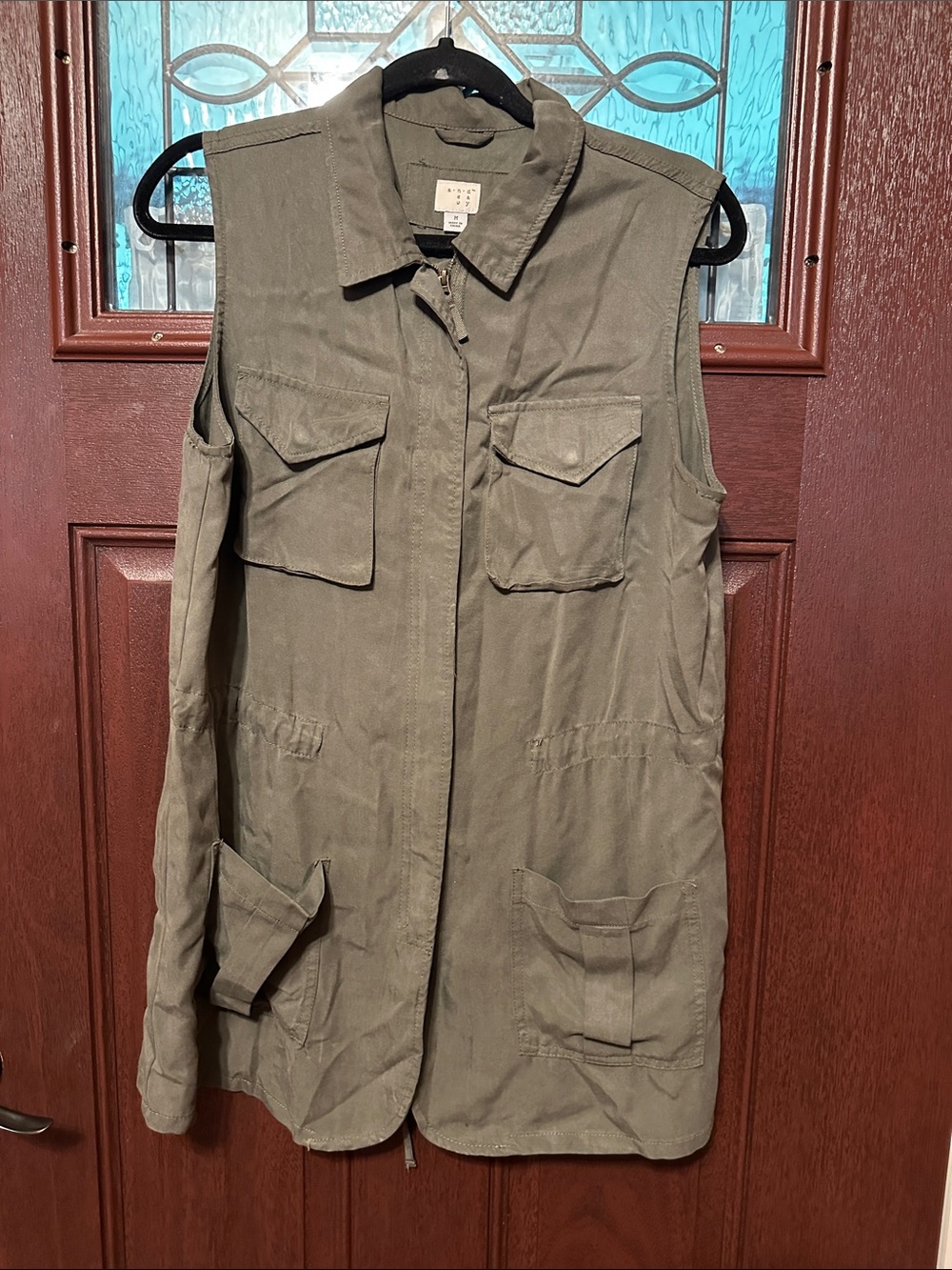 a new day Olive Sleeveless Utility Jacket